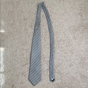 Pierre Cardin Silk Gray, Blue and White Diagonal Tie